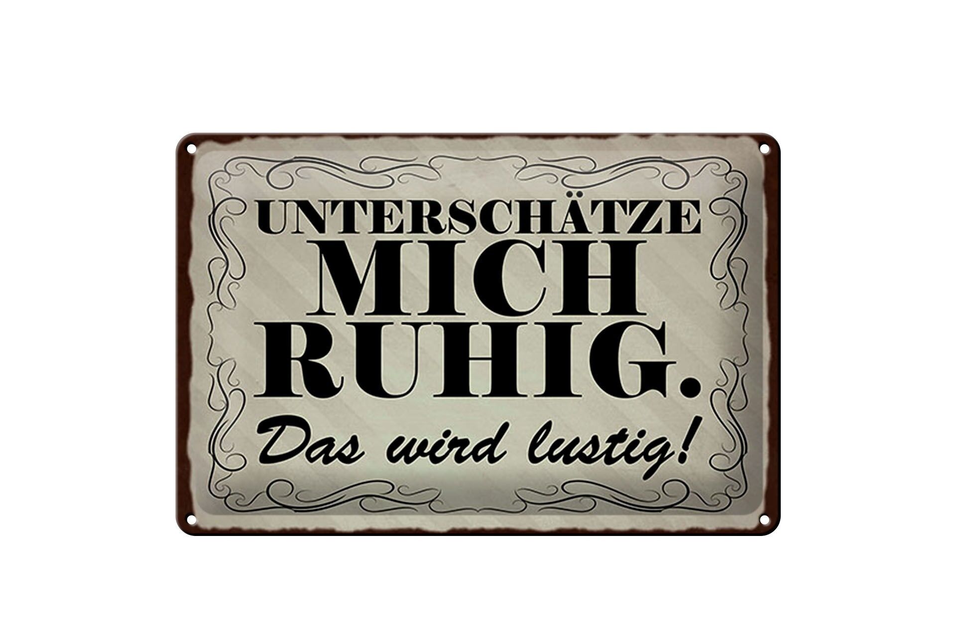 Cartello in metallo con la scritta "Sentiti libero di sottovalutarmi" 20x30 cm.Sarà divertente! Cartello decorativo