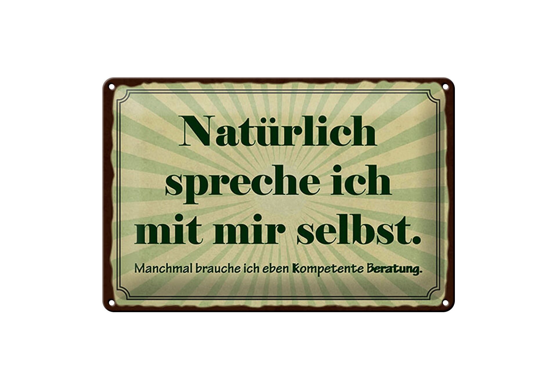 Cartello in metallo con scritta 20x30 cm: Certo che parlo da solo. Cartello decorativo.