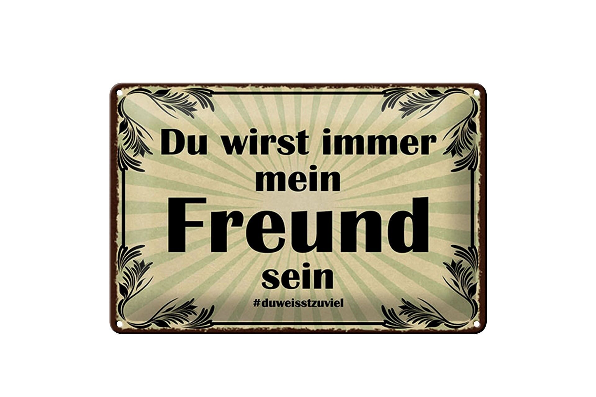 Blechschild Spruch 20x30 cm Du wirst immer mein Freund sein Deko Schild