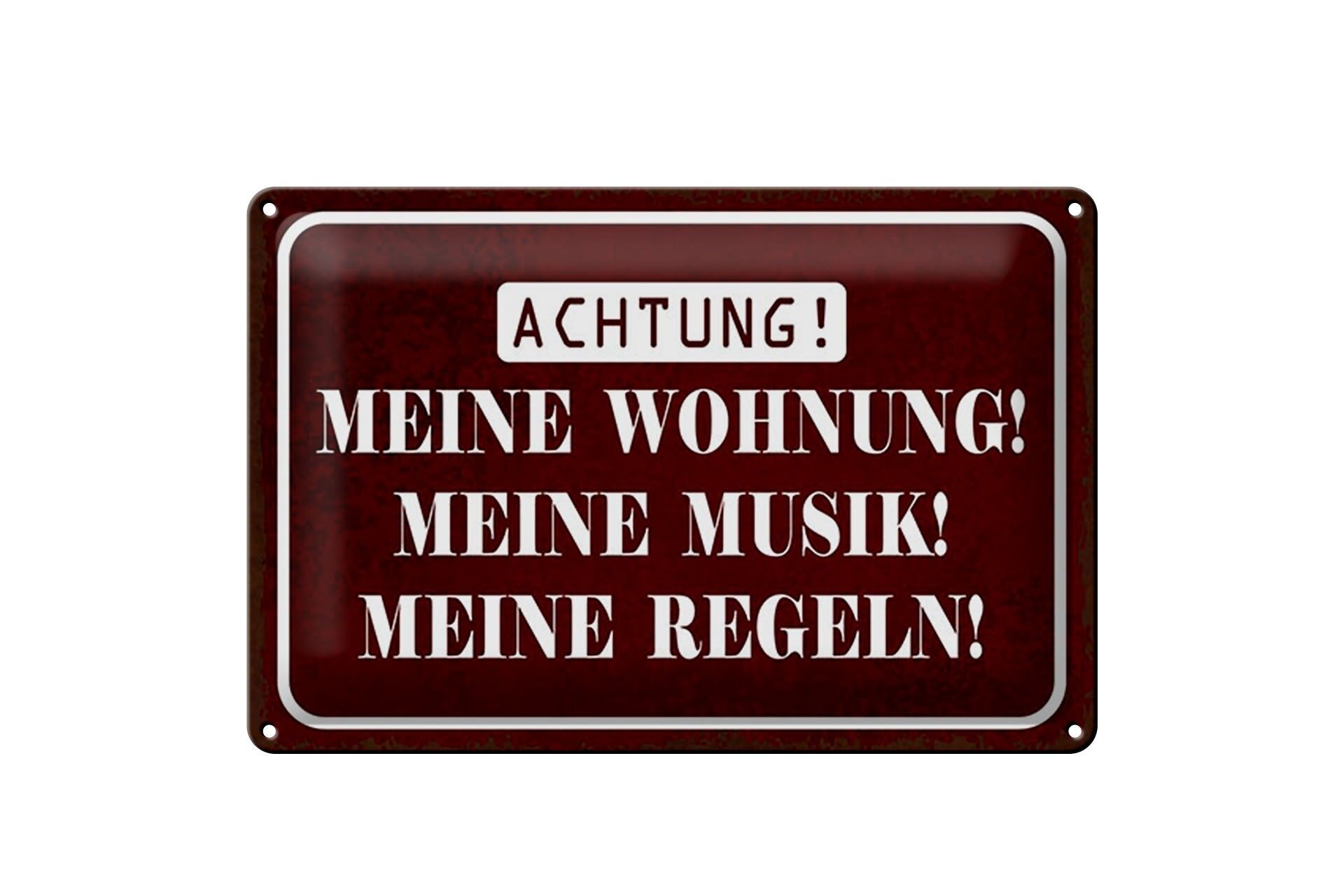 Blechschild Hinweis 20x30 cm Meine Wohnung Musik Regeln Deko Schild