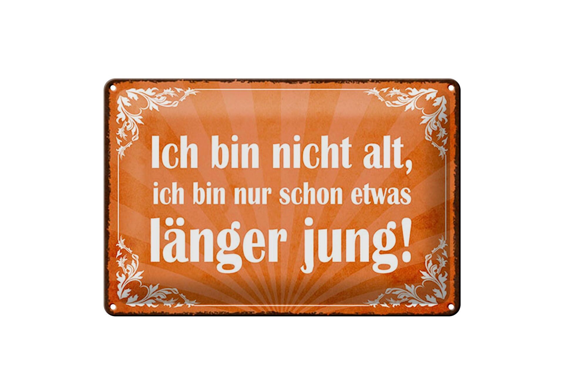 Blechschild Spruch 20x30 cm Ich bin nicht alt, nur etwas länger jung Deko Schild