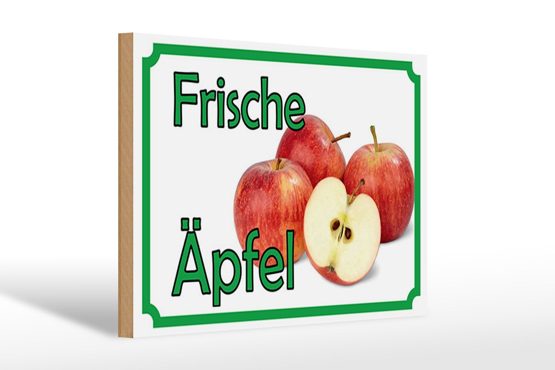 Holzschild Reklame 20x30 cm Frische Äpfel Deko Schild