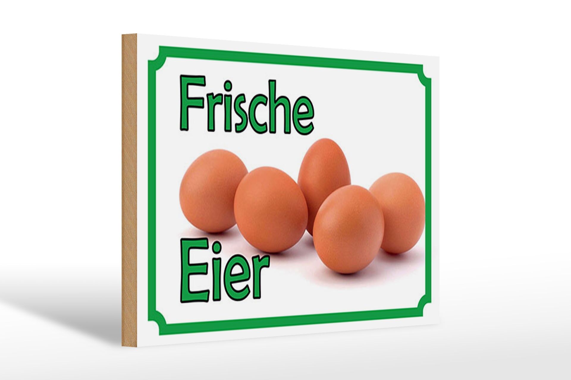 Holzschild Reklame 20x30 cm Frische Eier Deko Schild