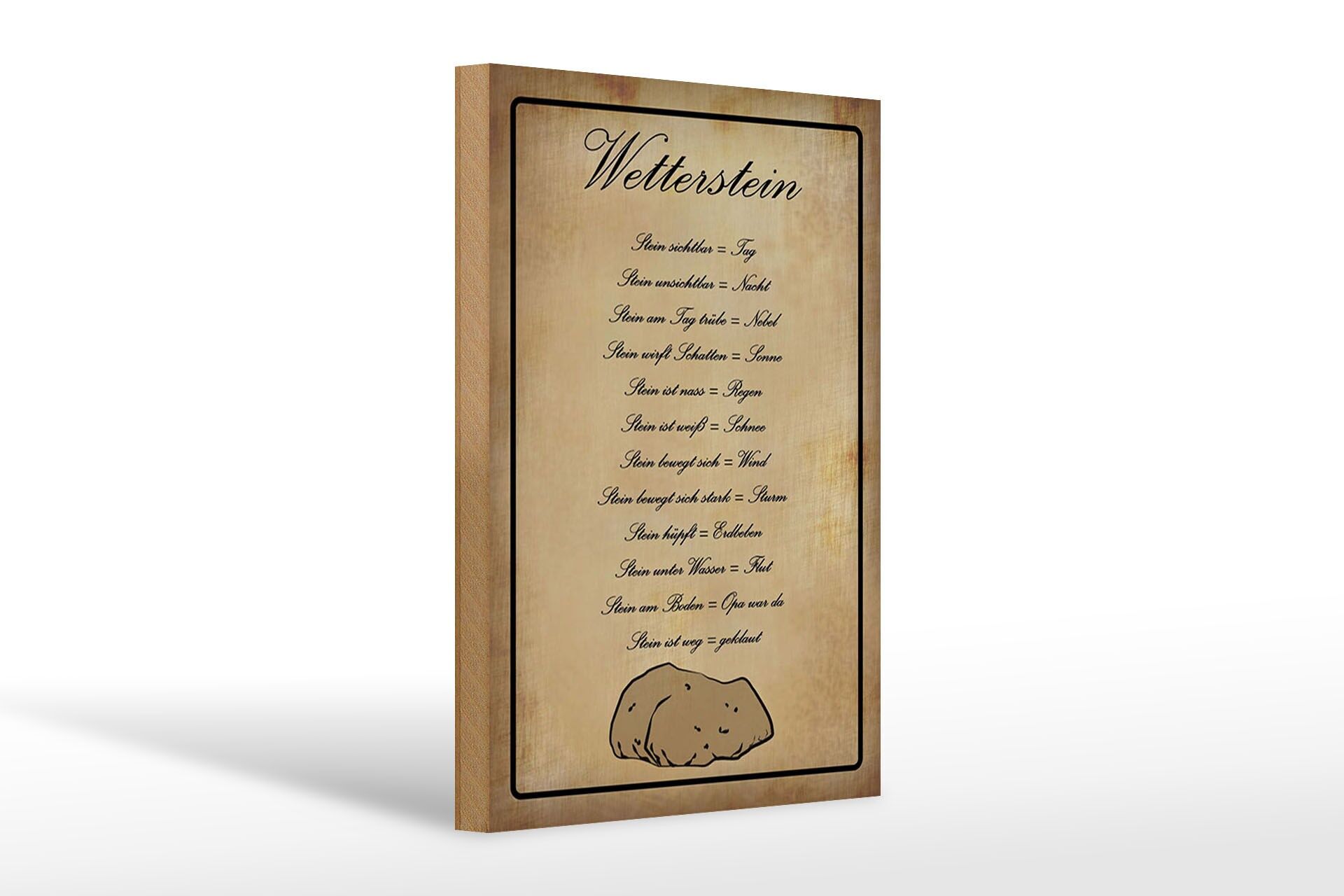 Holzschild Hinweis 20x30 cm Wetterstein Deko Schild