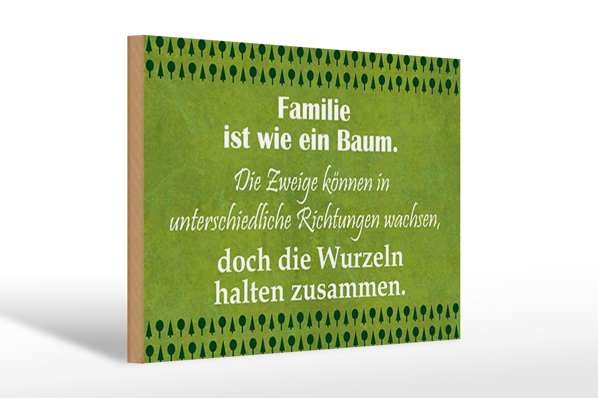 Holzschild Spruch 20x30 cm Familie ist wie ein Baum Deko Schild
