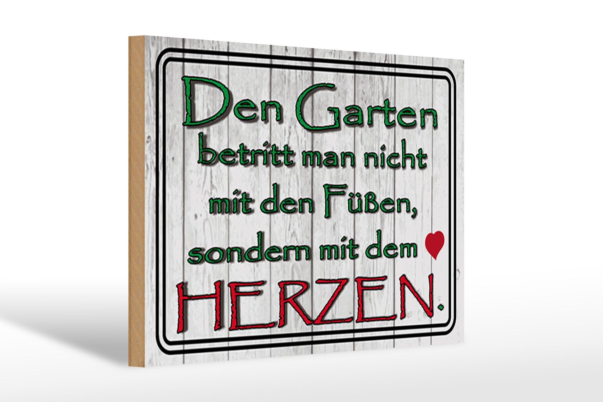 Holzschild Spruch 20x30 cm Garten betritt man nicht mit den Füßen Deko Schild