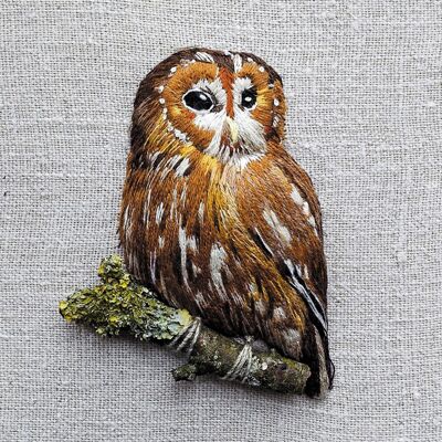 Tawny owl 10cm mini card