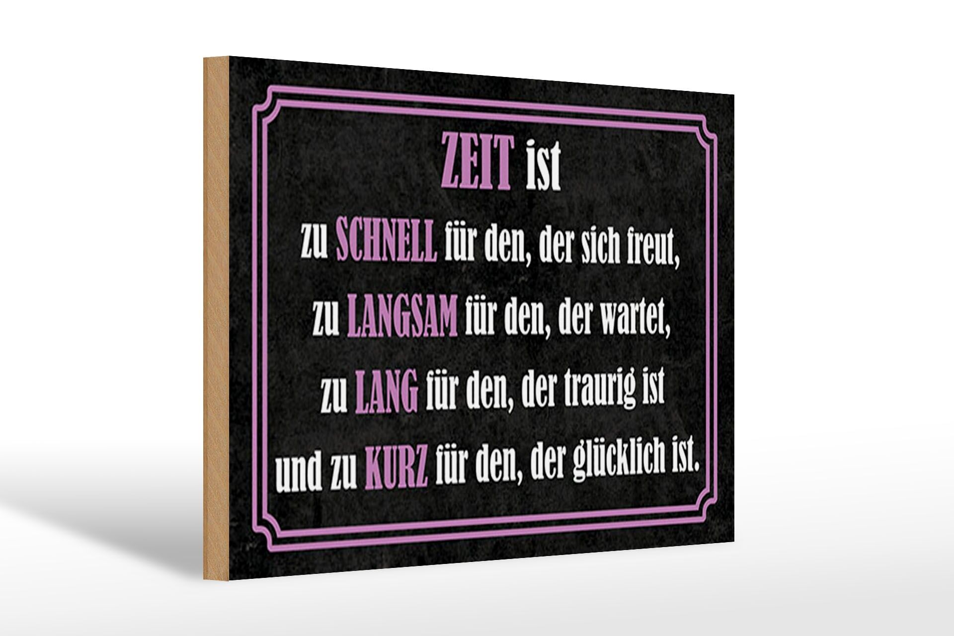 Holzschild Spruch 20x30 cm Zeit ist Deko Schild