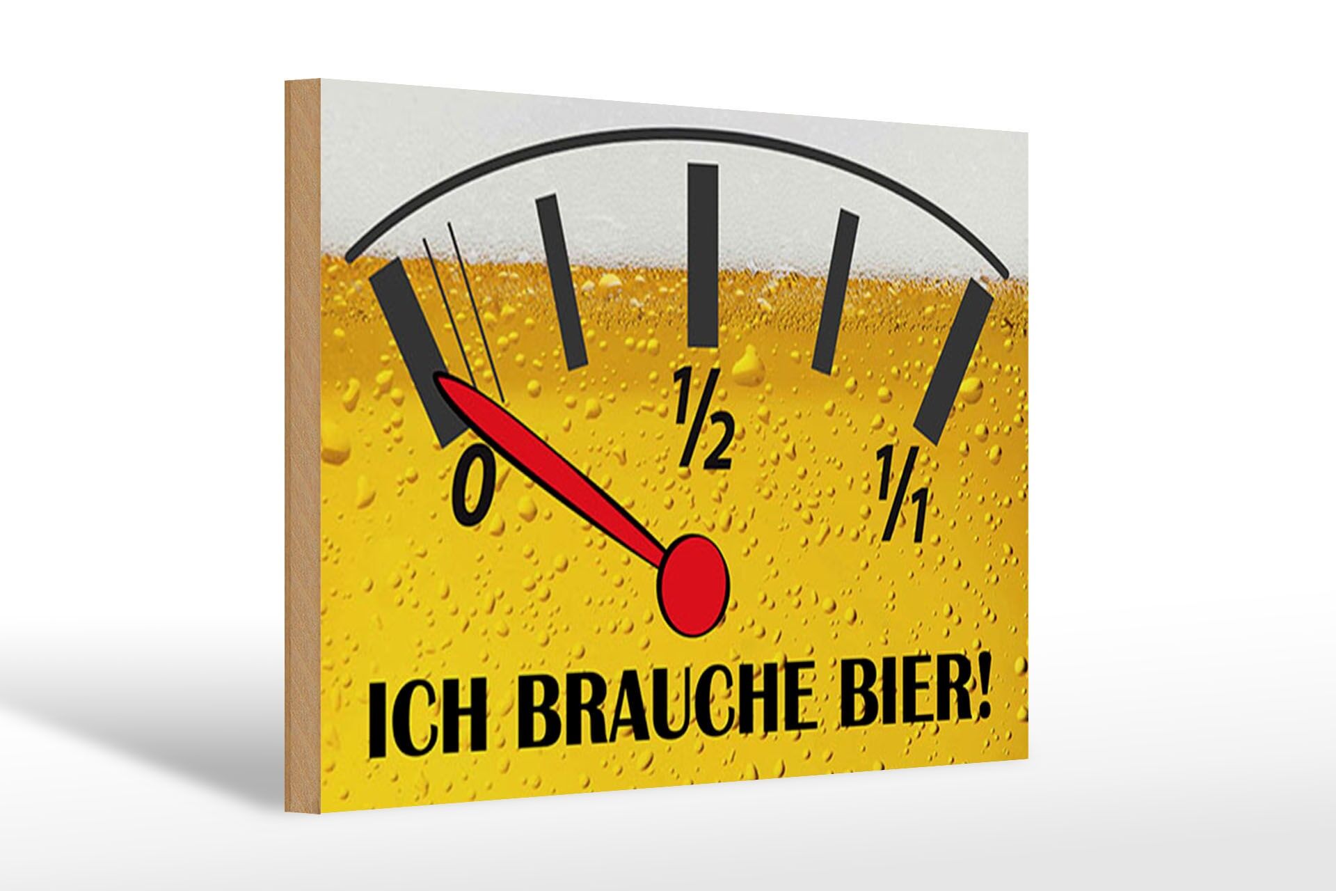 Panneau décoratif en bois « Alcool » 20x30 cm « J'ai besoin de bière » Baromètre à bière