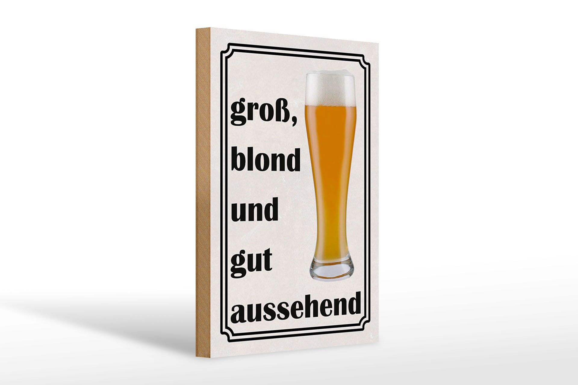 Panneau en bois pour alcool, 20x30 cm, bière, grand format, blond et attrayant, panneau en bois de blé
