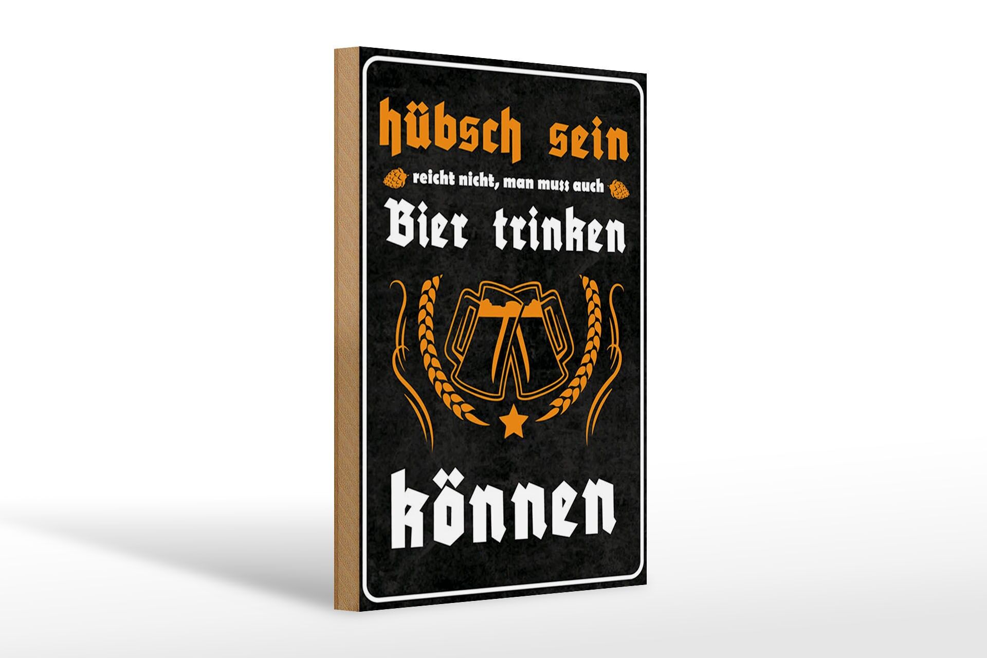 Panneau en bois « Alcool » 20x30 cm : Être belle ne suffit pas, boire de la bière, panneau décoratif