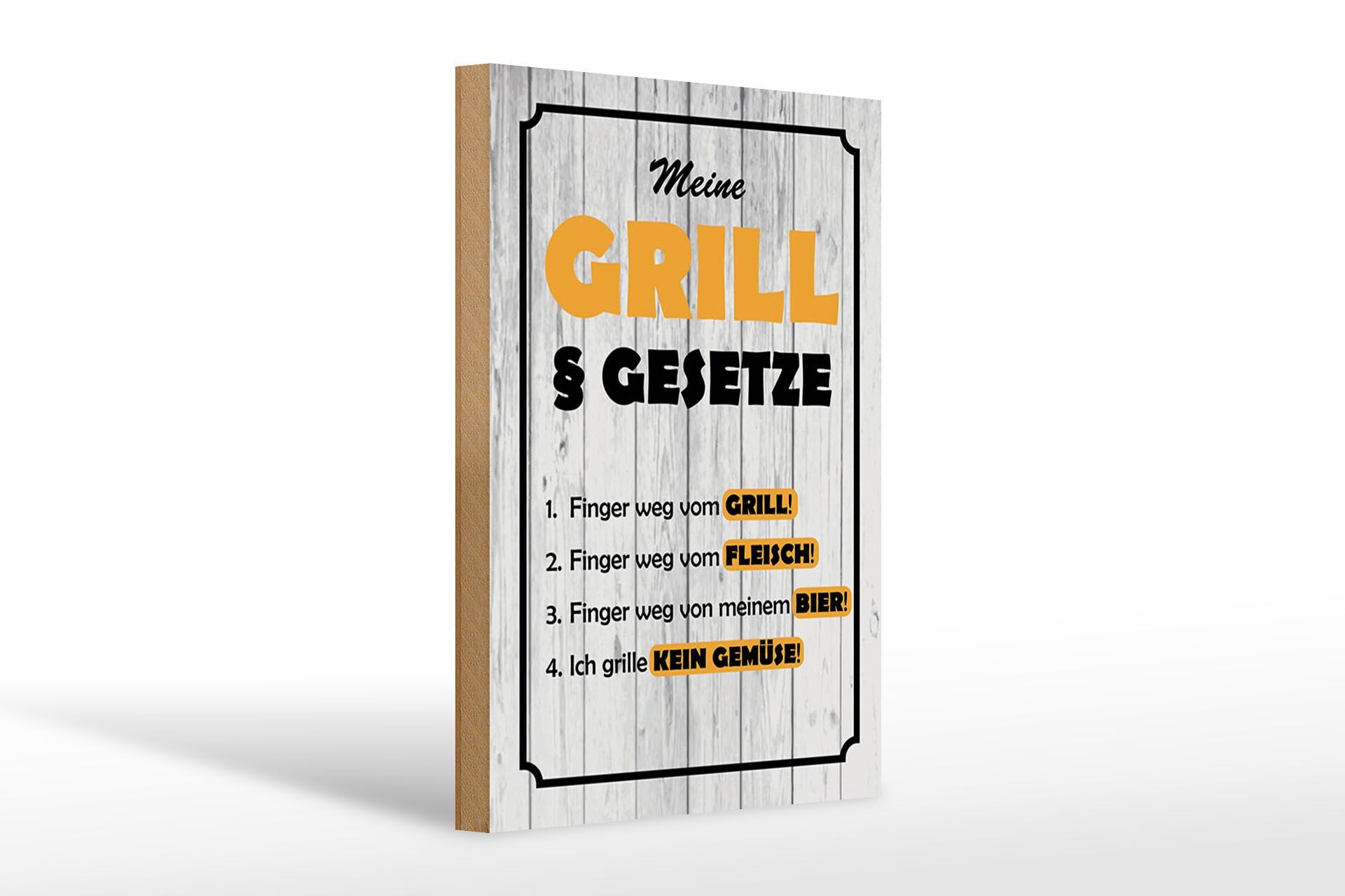 Holzschild Spruch 20x30 cm Meine Grill Gesetze Deko Schild