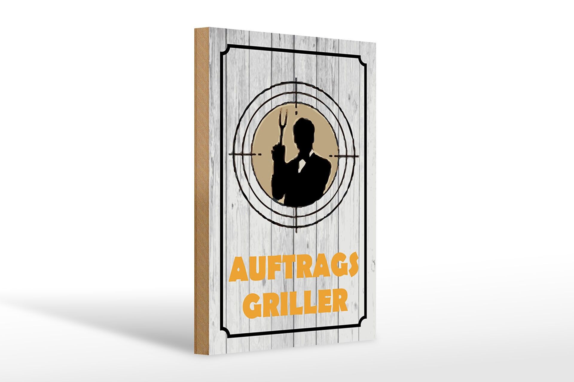 Holzschild Hinweis 20x30 cm Auftragsgriller Deko Schild