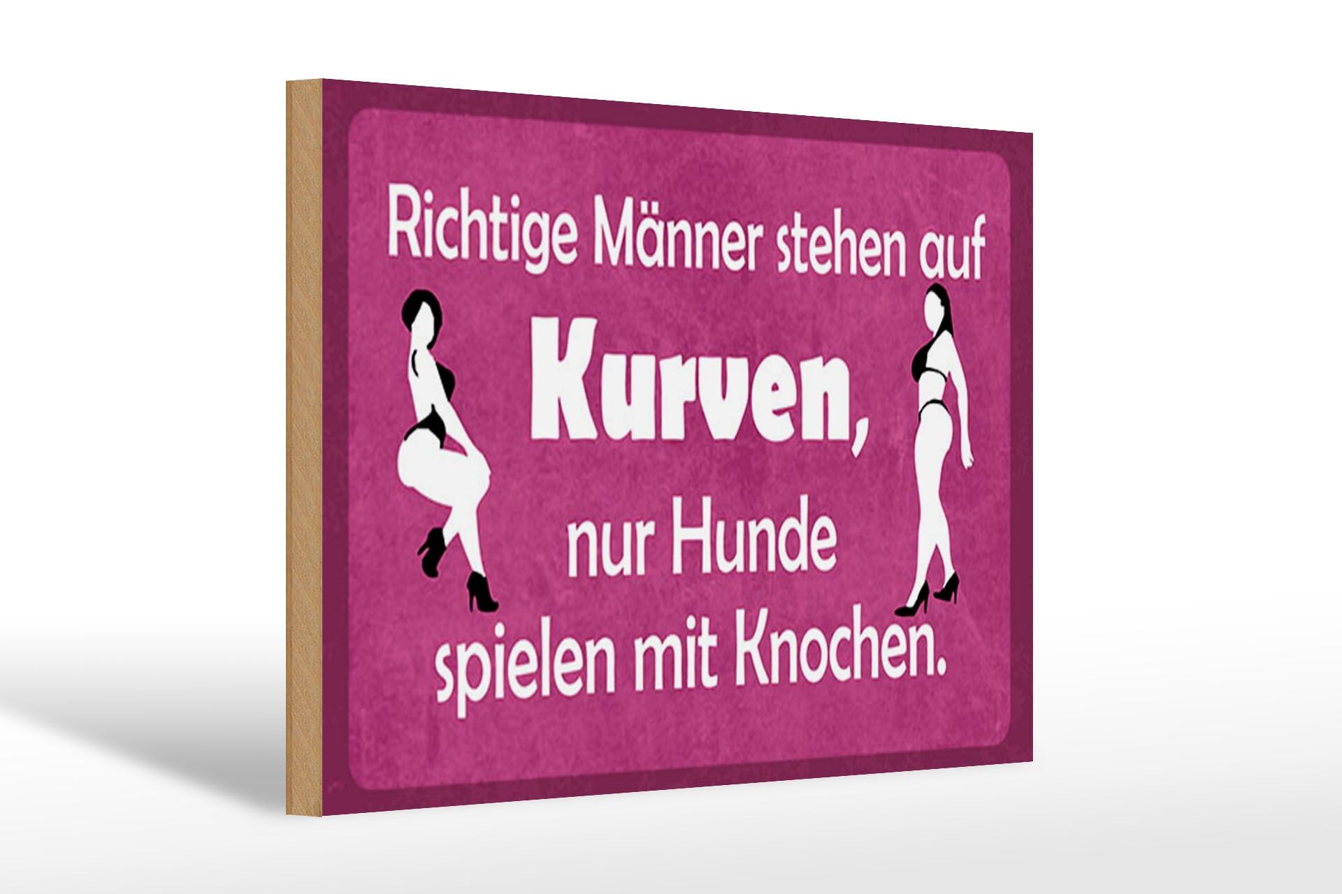 Wooden sign with saying, 20x30 cm, only dogs play with bones, decorative sign