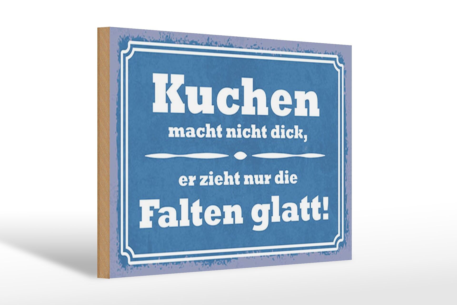 Holzschild Spruch 20x30 cm Kuchen macht nicht dick Deko Schild