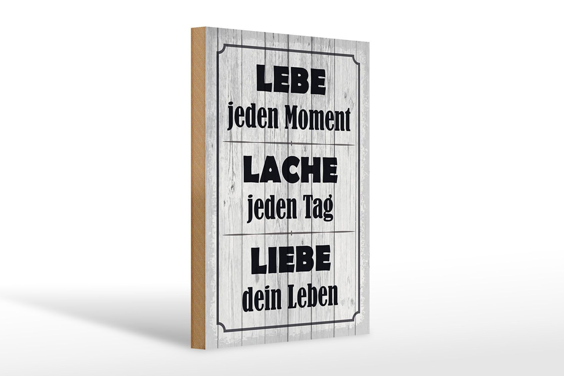 Holzschild Spruch 20x30 cm Lebe lache liebe dein Leben Deko Schild