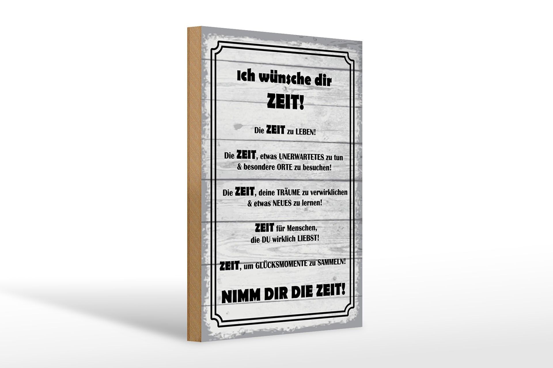Holzschild Spruch 20x30 cm ich wünsche dir Zeit Deko Schild