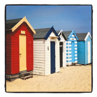 Beach huts 10cm mini card