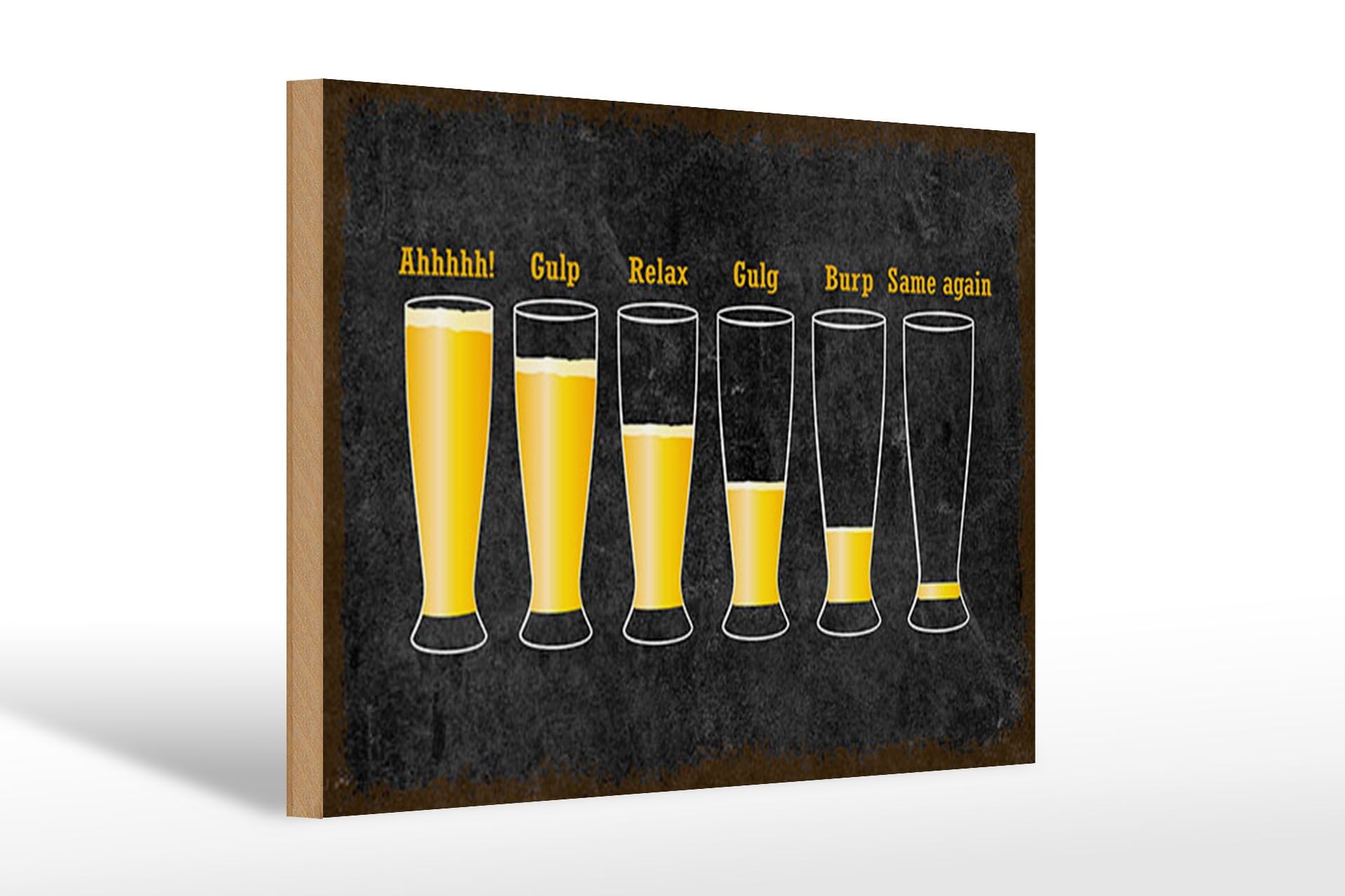 Panneau décoratif en bois « Alcool » 20 x 30 cm, niveau de bière dans les verres
