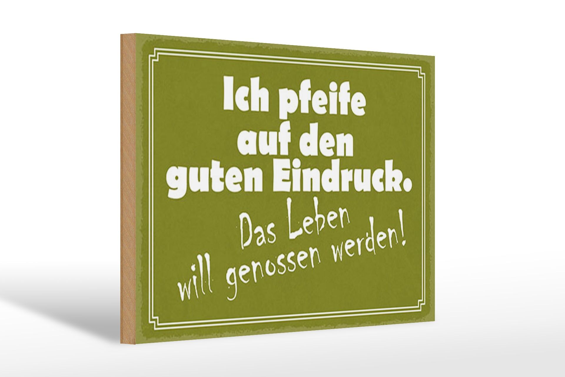Holzschild Spruch 20x30 cm Das Leben will genossen werden Deko Schild