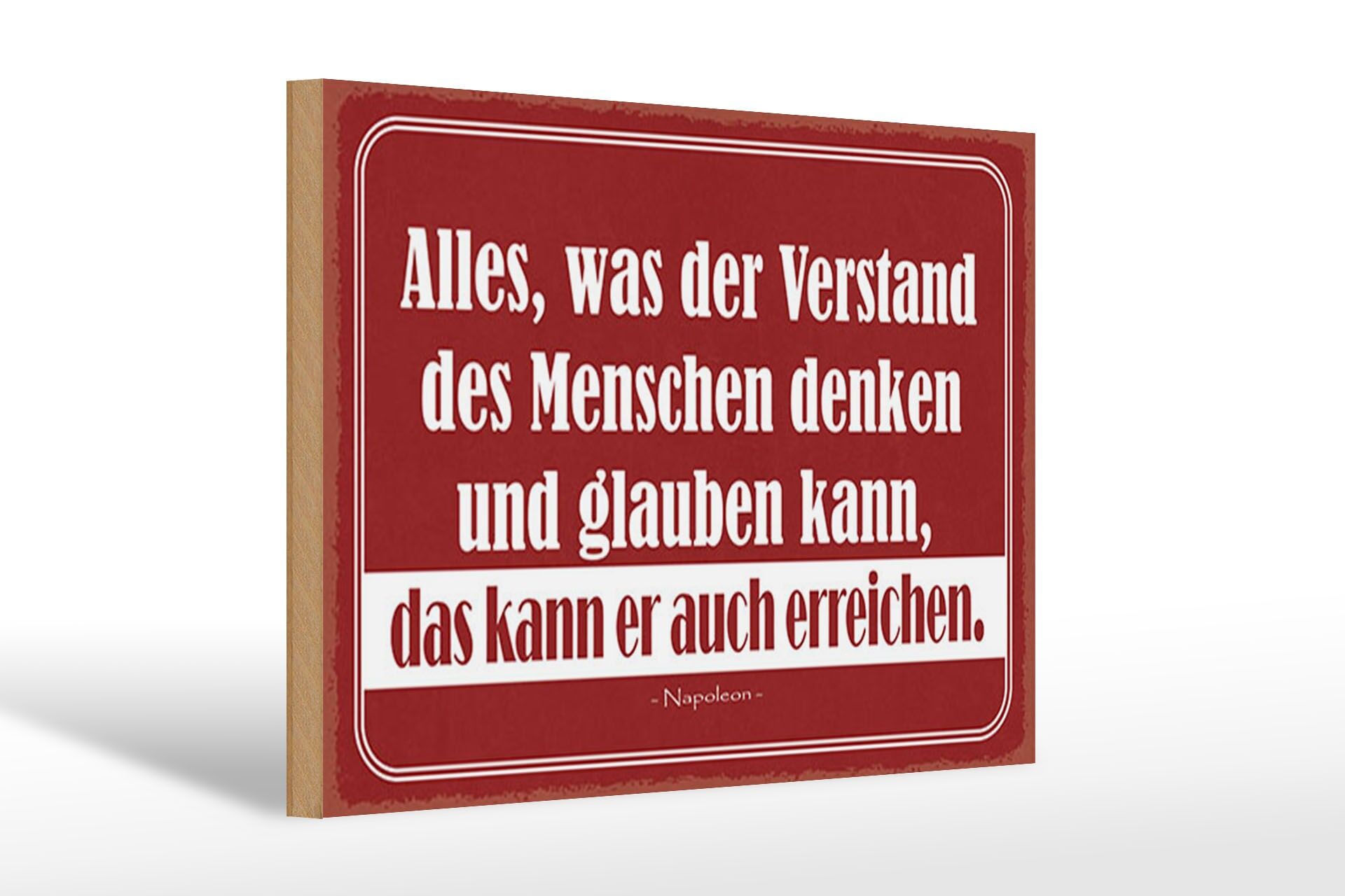 Holzschild Zitat 20x30 cm was der Verstand denken kann, kann er auch erreichen.