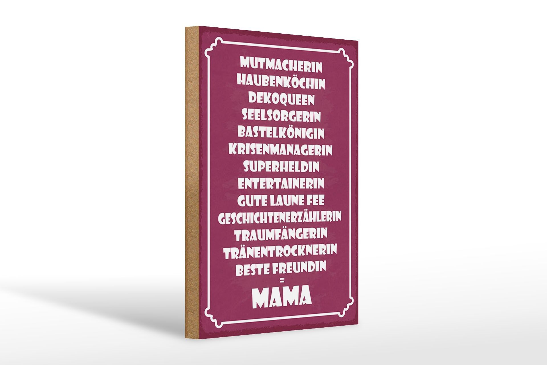 Holzschild Spruch 20x30 cm MAMA Mutmacherin Dekoqueen Seelsorge Deko Schild