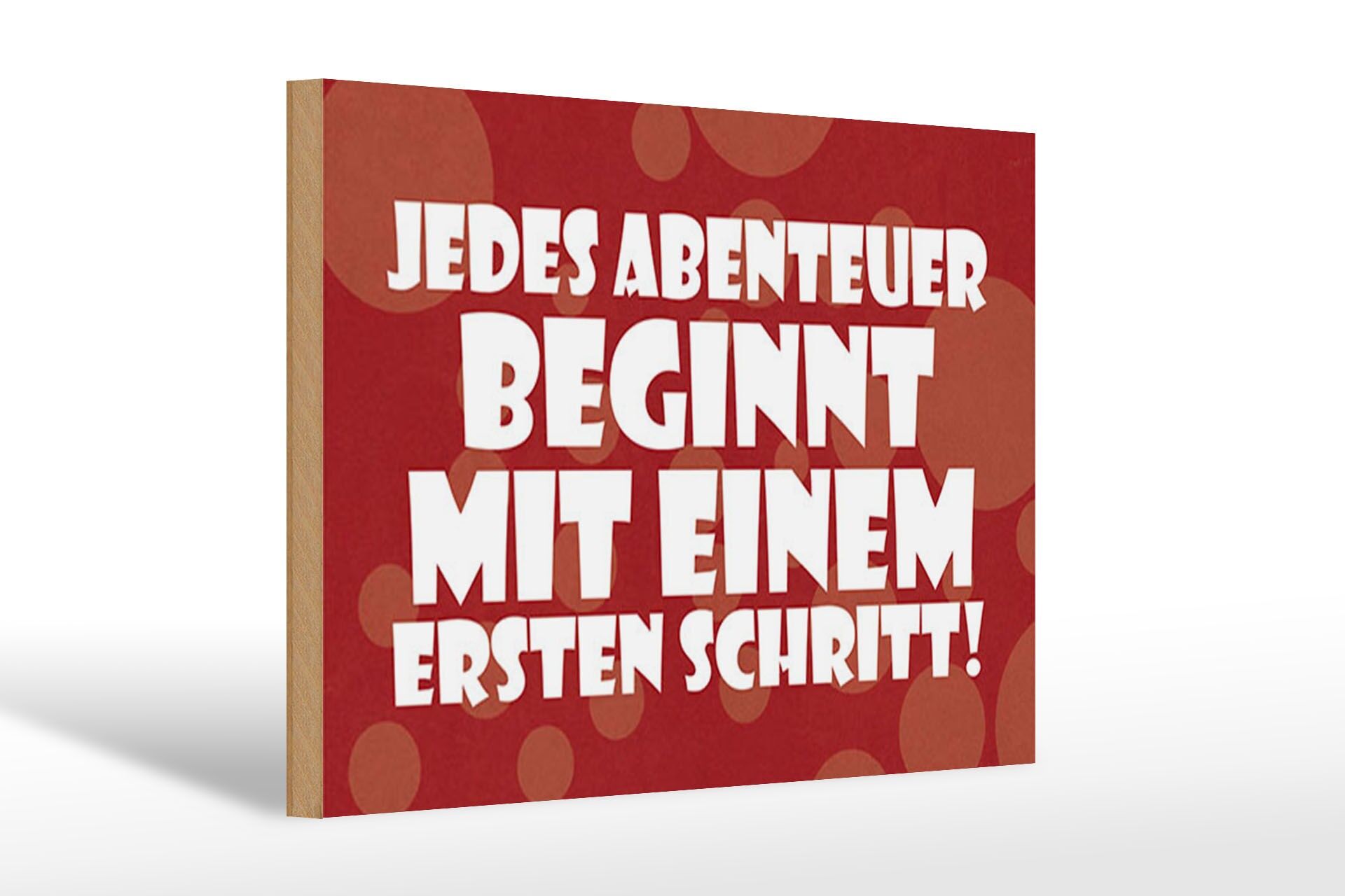 Holzschild Spruch 20x30 cm Jedes Abenteuer beginnt mit Deko Schild