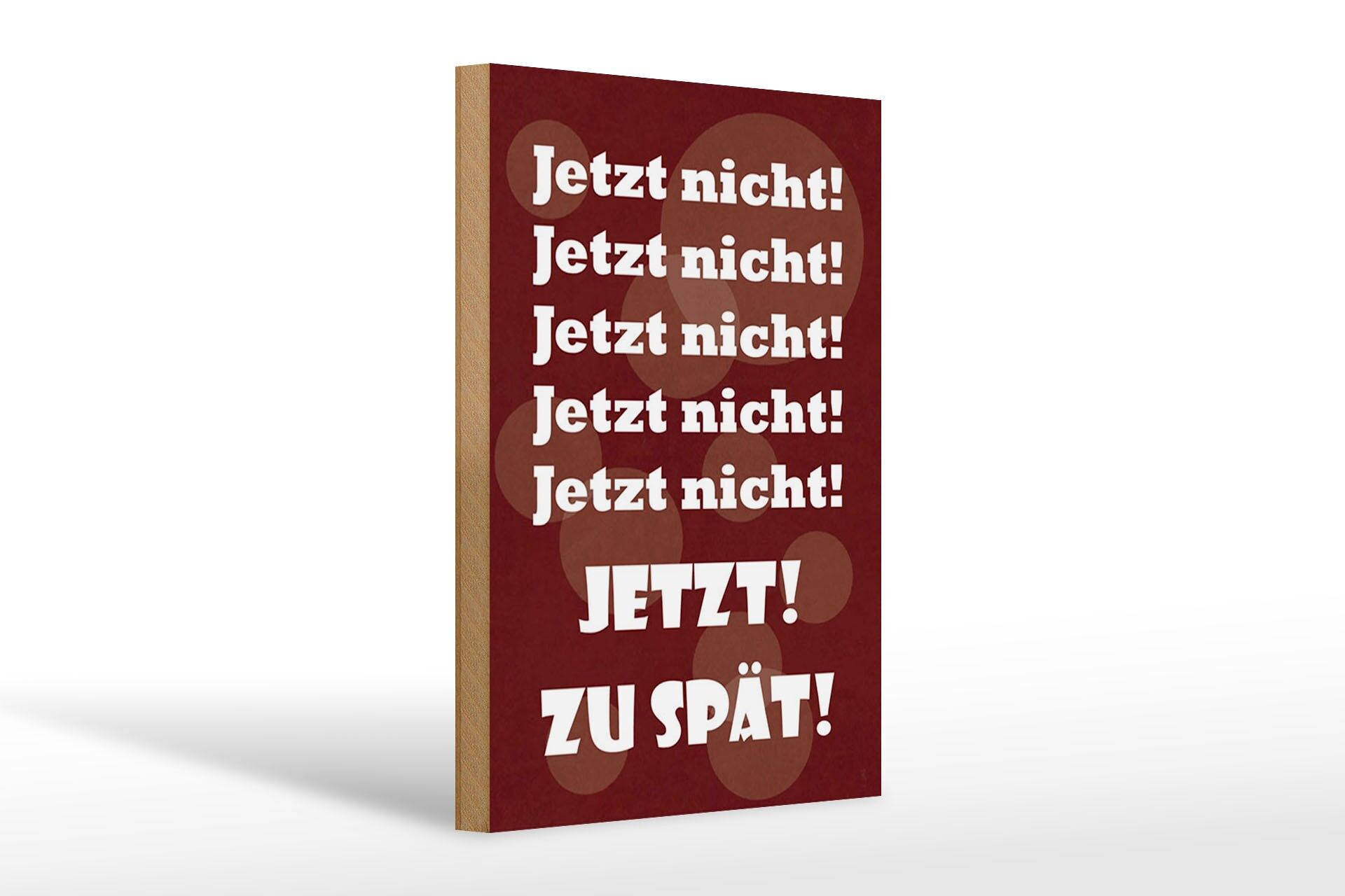 Holzschild Spruch 20x30 cm 5x Jetzt nicht zu spät Deko Schild