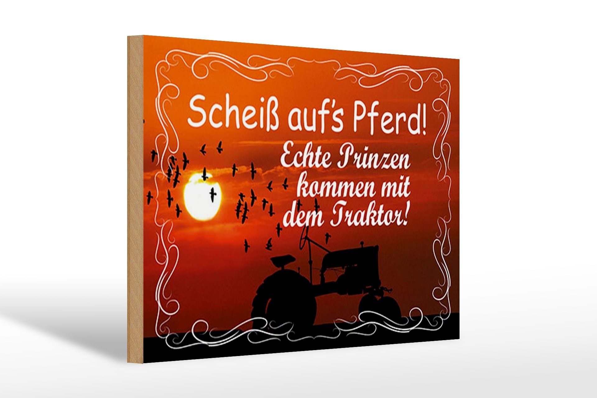 Holzschild Spruch 20x30 cm Echte Prinzen kommen mit dem Traktor Deko Schild