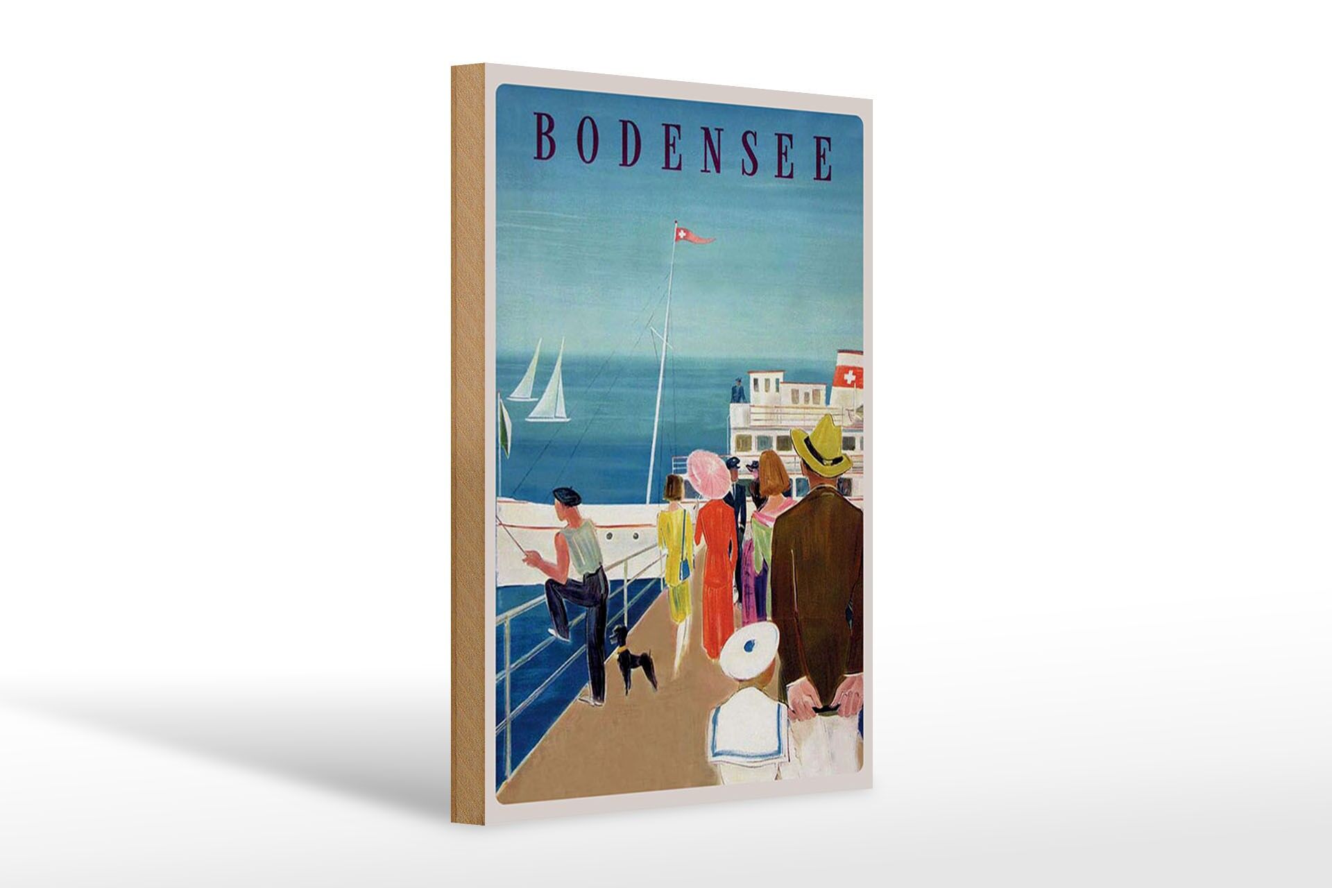 Holzschild Reise  20x30 cm Bodensee Kreuzfahrtschiff Passanten Deko Schild