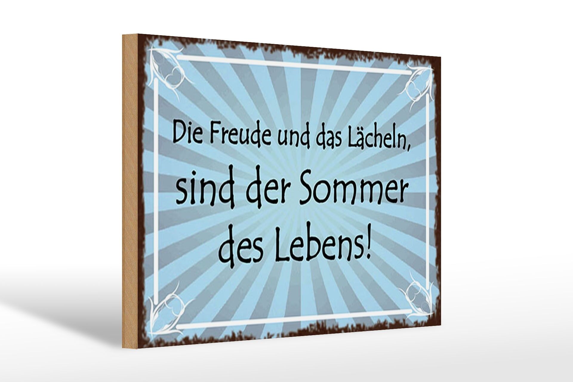 Holzschild Spruch 20x30 cm Freude und Lächeln sind der Sommer des Lebens