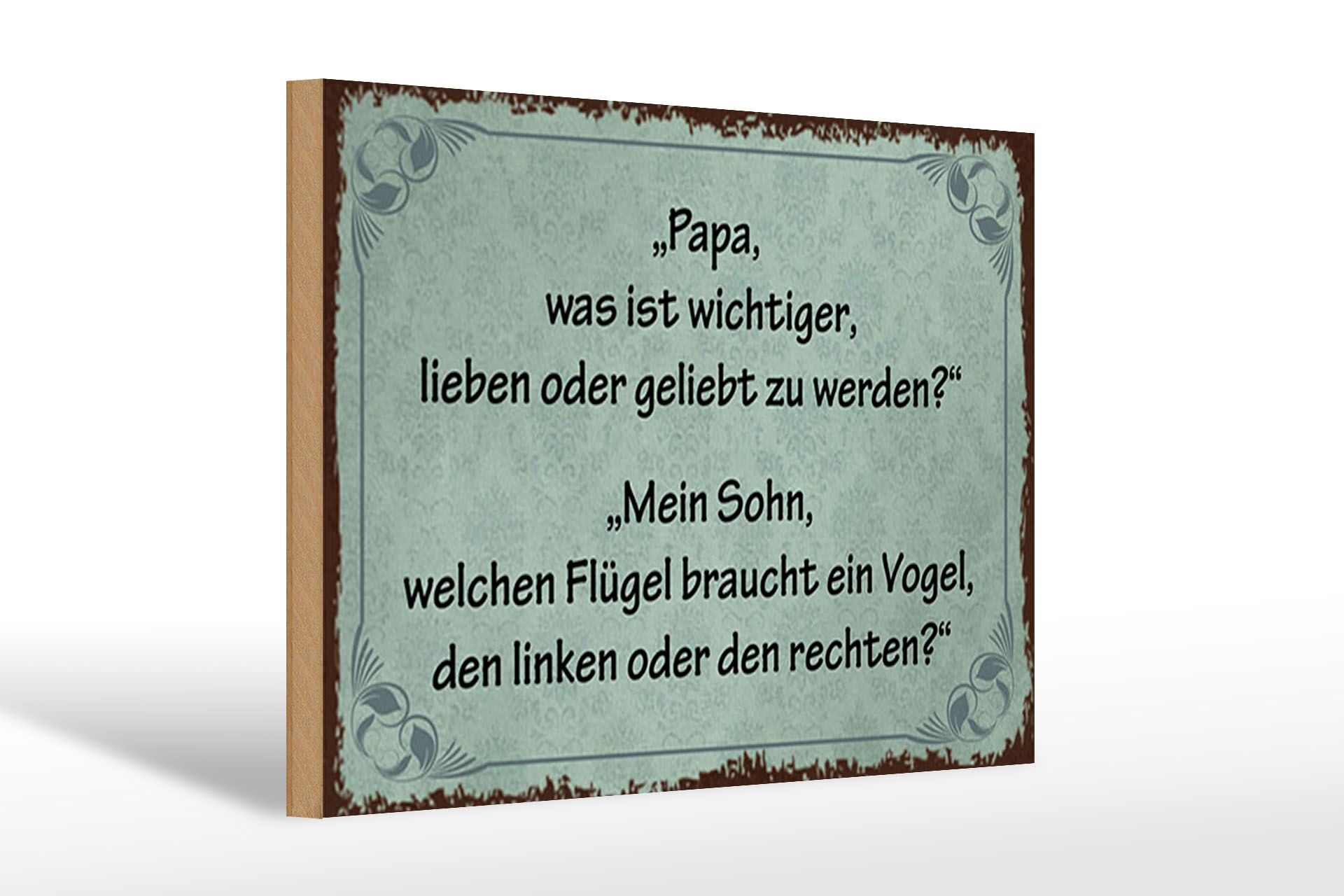 Holzschild Spruch 20x30 cm Lieben oder geliebt werden Deko Schild