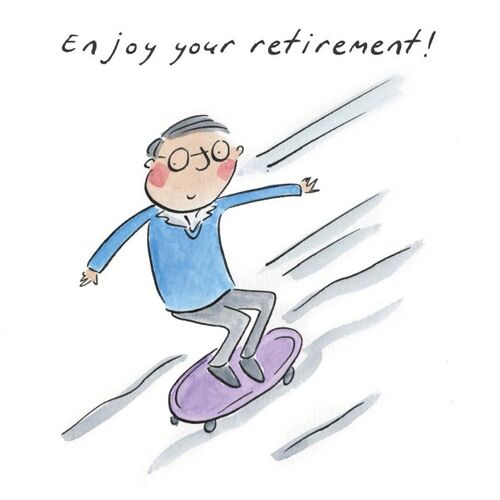 Retirement skateboard 10cm mini card