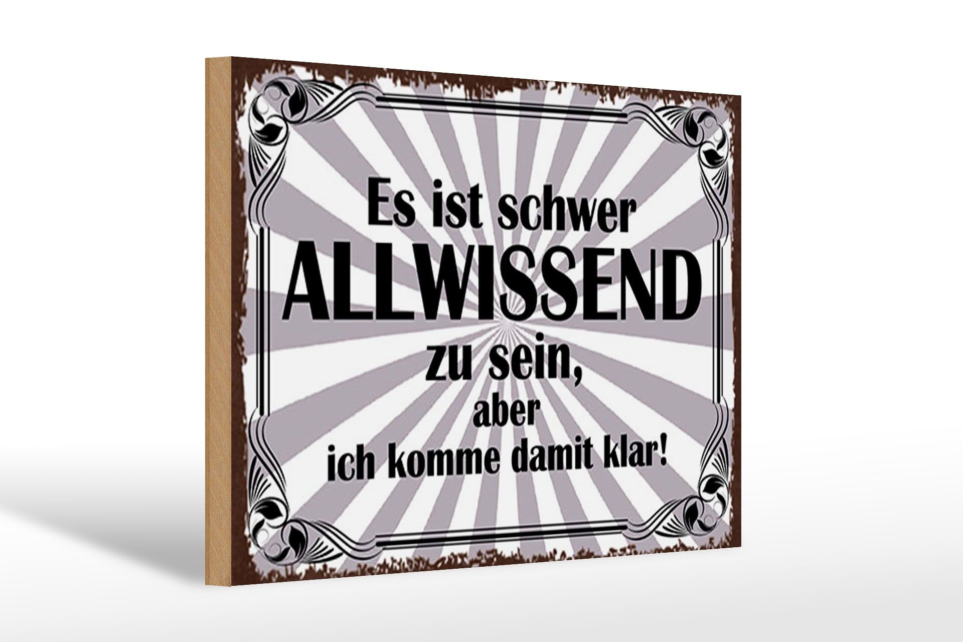 Letrero de madera con el lema "Es difícil saberlo todo" 20x30 cm Letrero decorativo