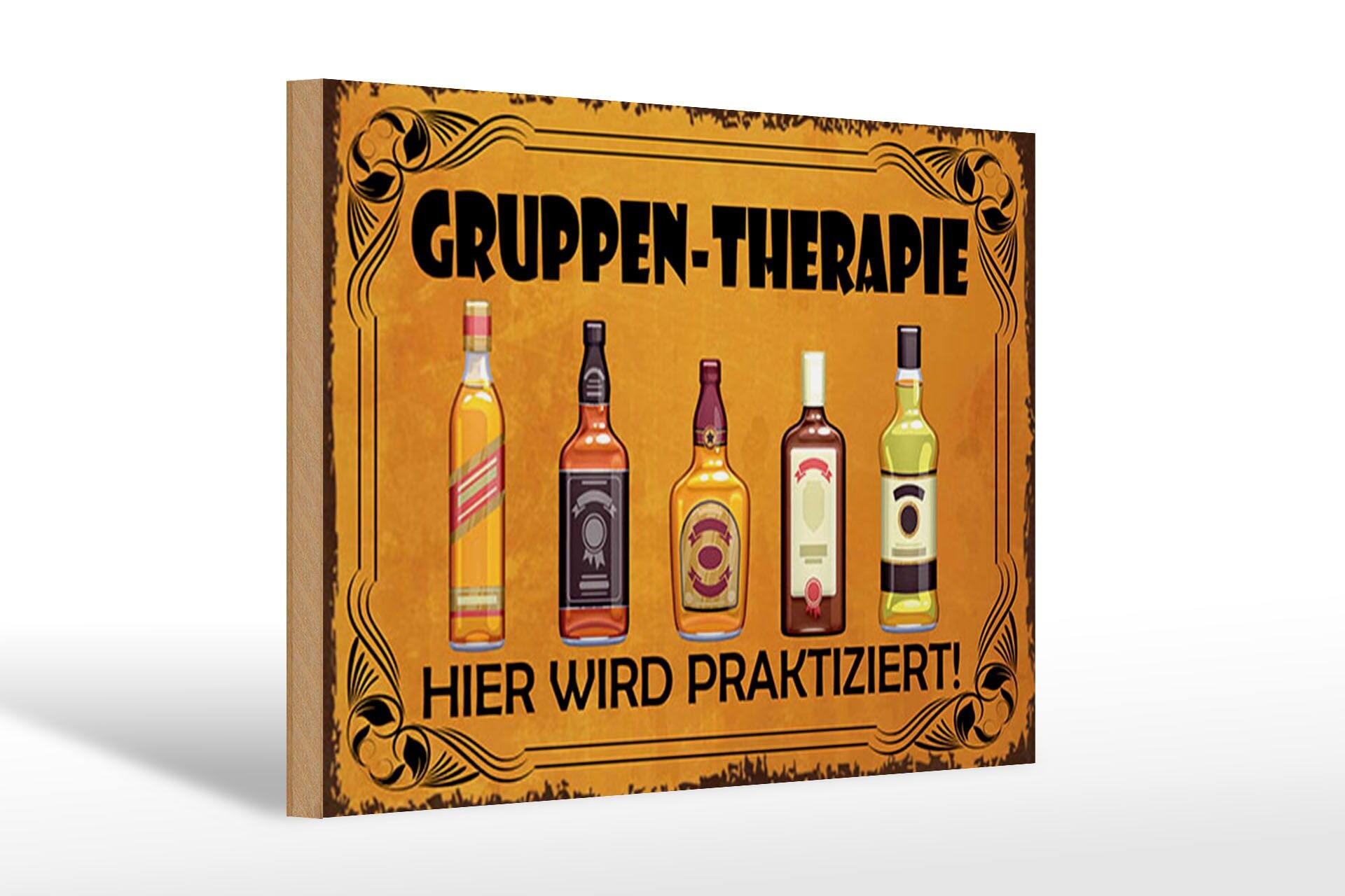 Letrero de madera "Alcohol" 20x30 cm, terapia de grupo, aquí se practica, letrero decorativo