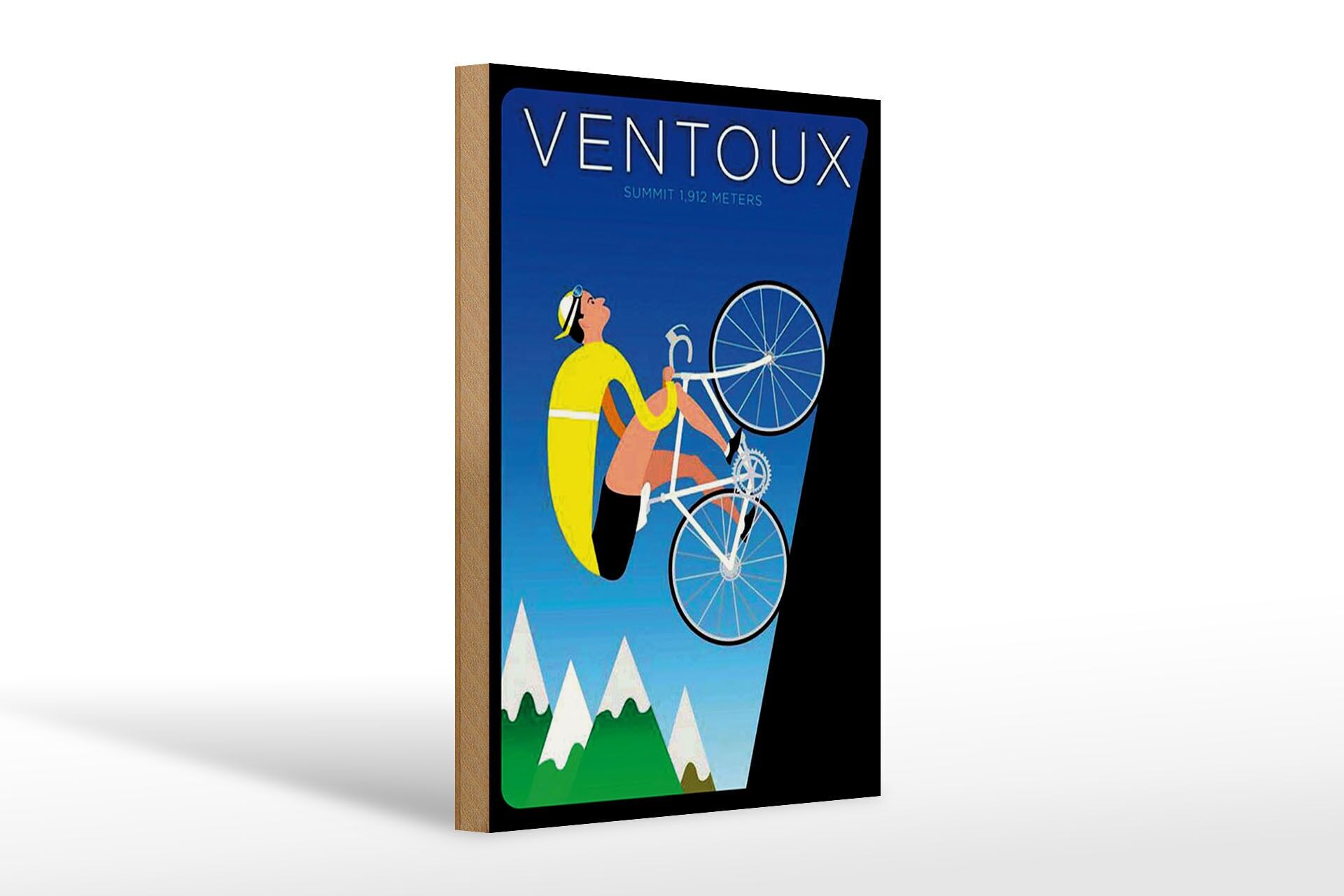 Letrero de madera para viaje, 20x30 cm, bicicleta cuesta arriba, cartel decorativo Ventoux