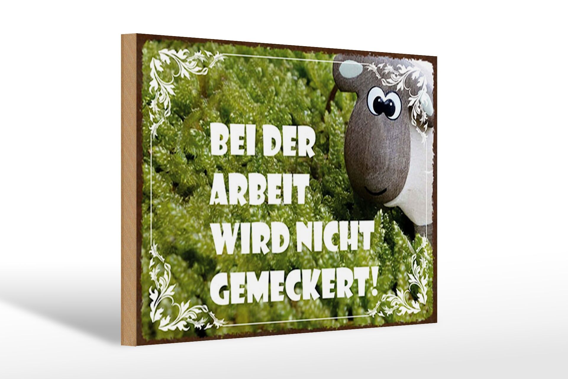 Letrero de madera con frase, 20x30 cm, signo de oveja