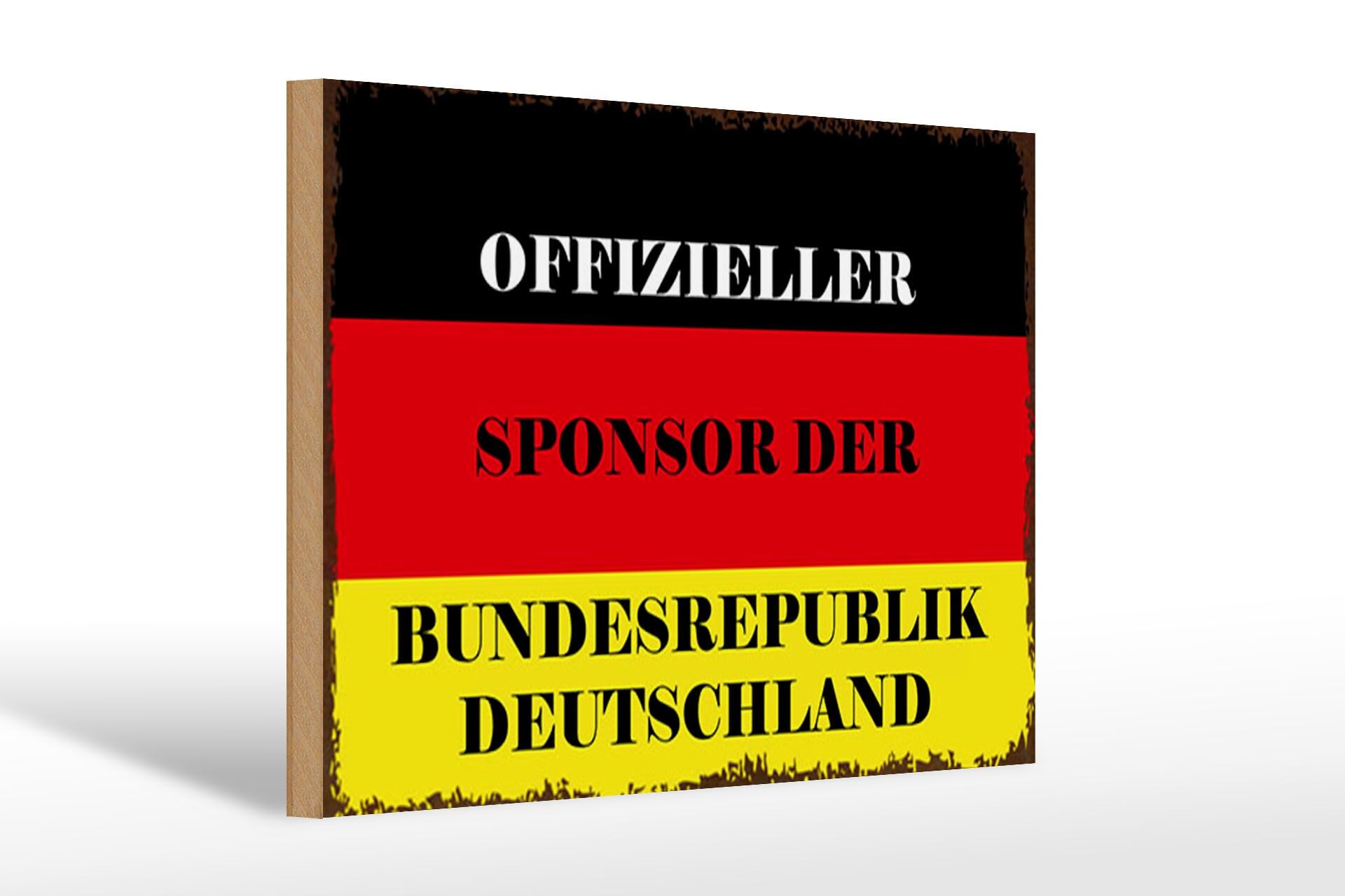 Letrero de madera con texto, 20 x 30 cm, patrocinador oficial de la República Federal de Alemania, letrero decorativo.