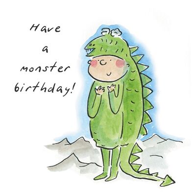 Monster birthday 10cm mini card