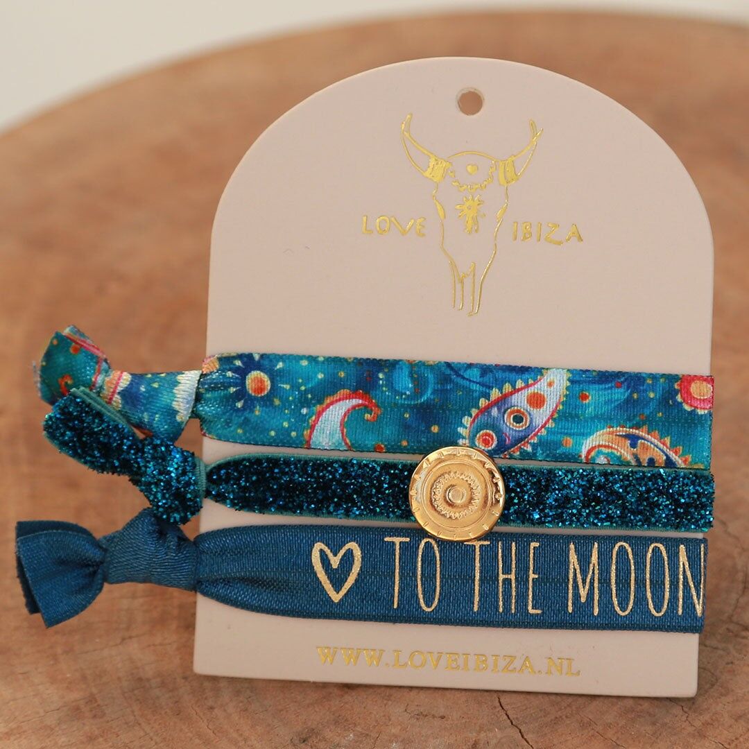 Élastiques d'Ibiza jusqu'à la lune pailletée