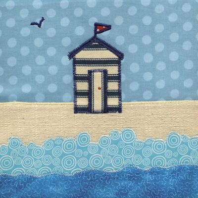 Beach hut 10cm mini card