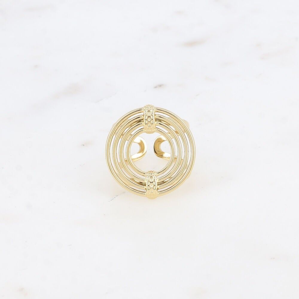 Ring – 4 runde Ringe und gehämmerte Stäbe