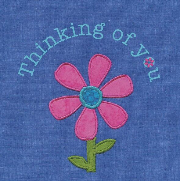 Thinking of you - flower 10cm mini card
