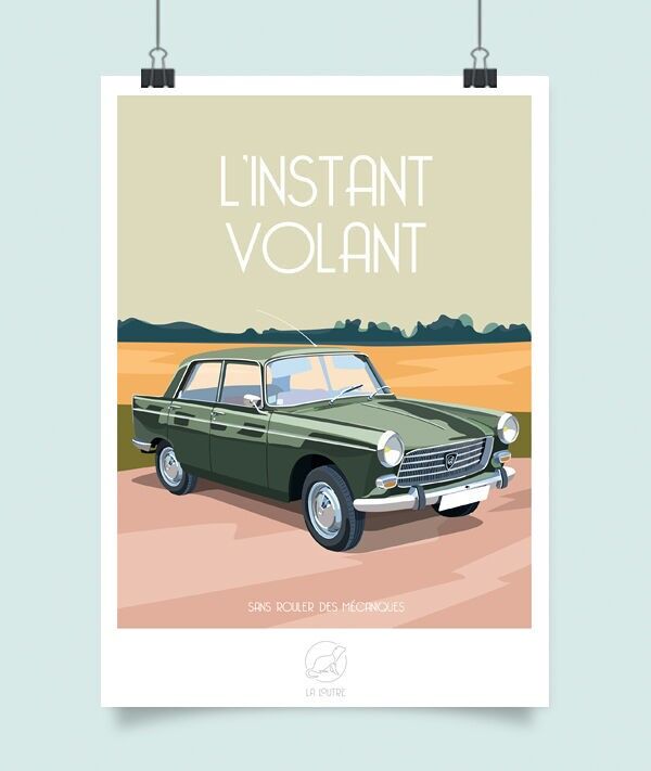 Póster de vuelo instantáneo - Peugeot 404