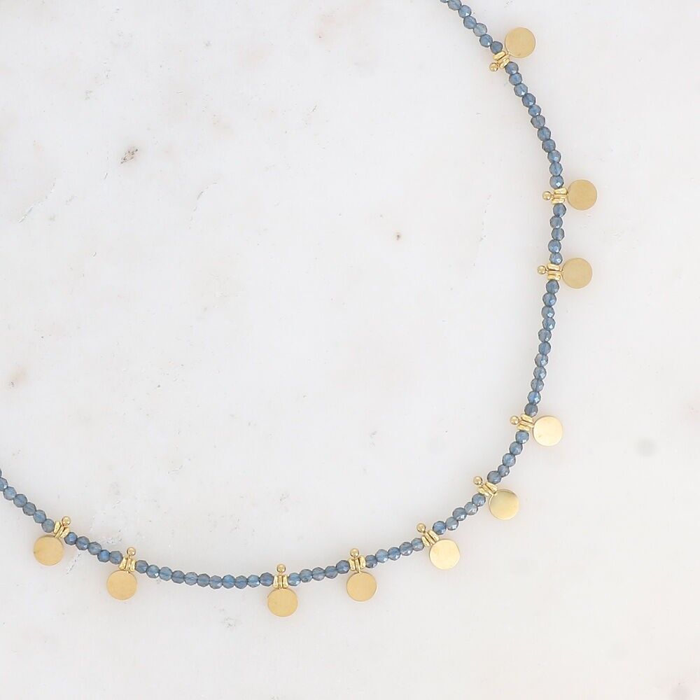 Choker-Halskette – Glasperlen und runde Quasten