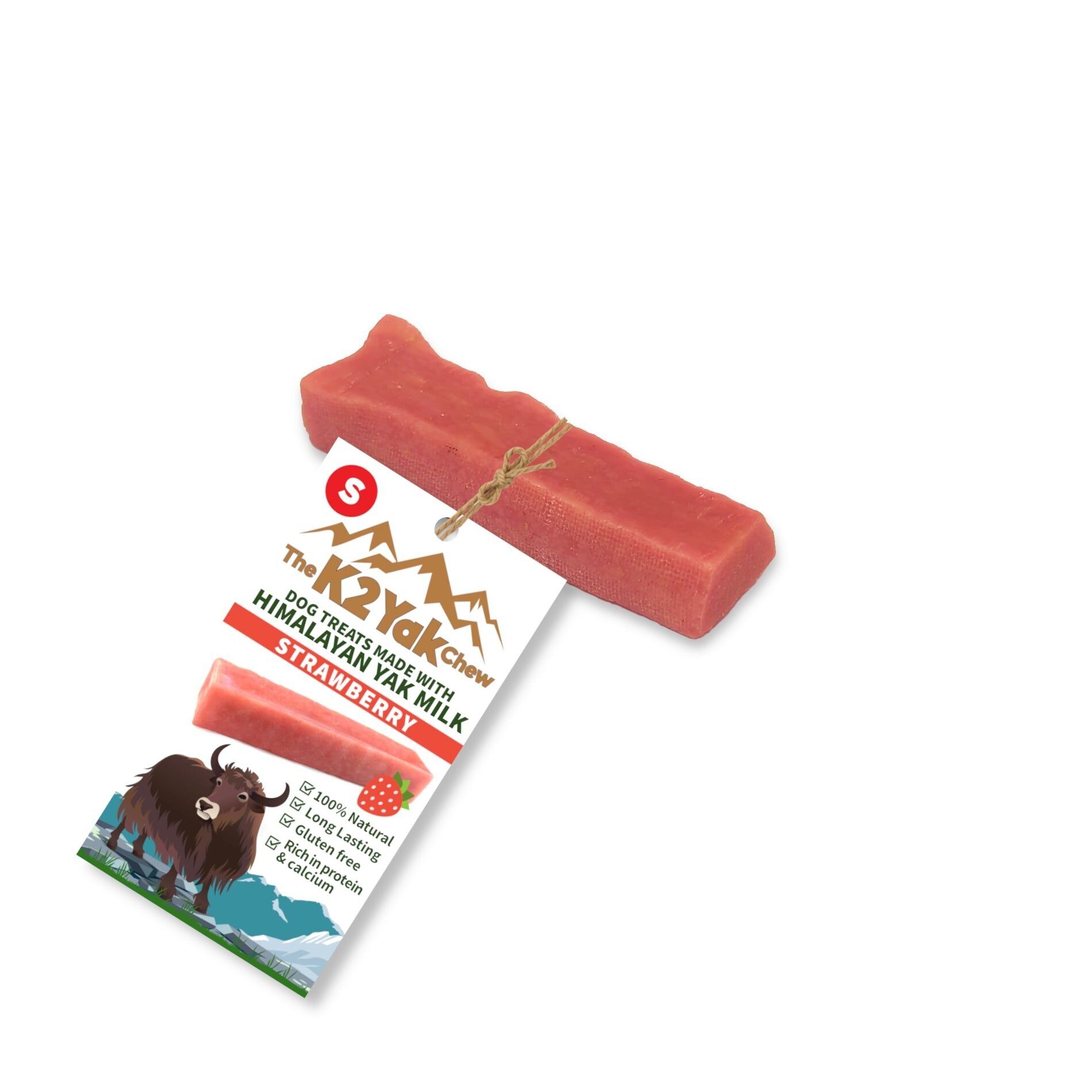 Friandises pour chiens K2 Yak Chews, saveur fraise, petit format 30-40 g