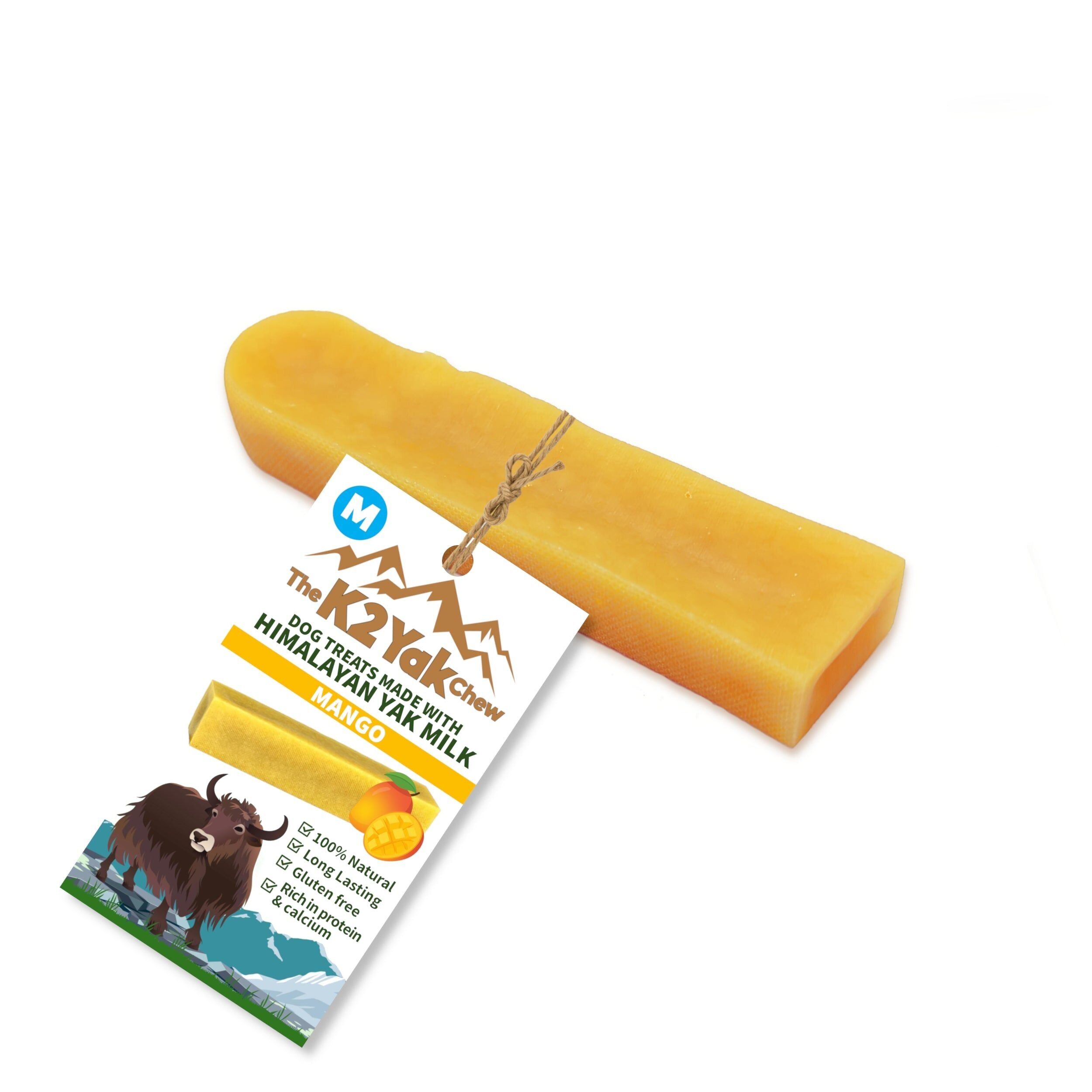 Friandises pour chiens K2 Yak Chews, saveur mangue, format moyen, 70-80 g