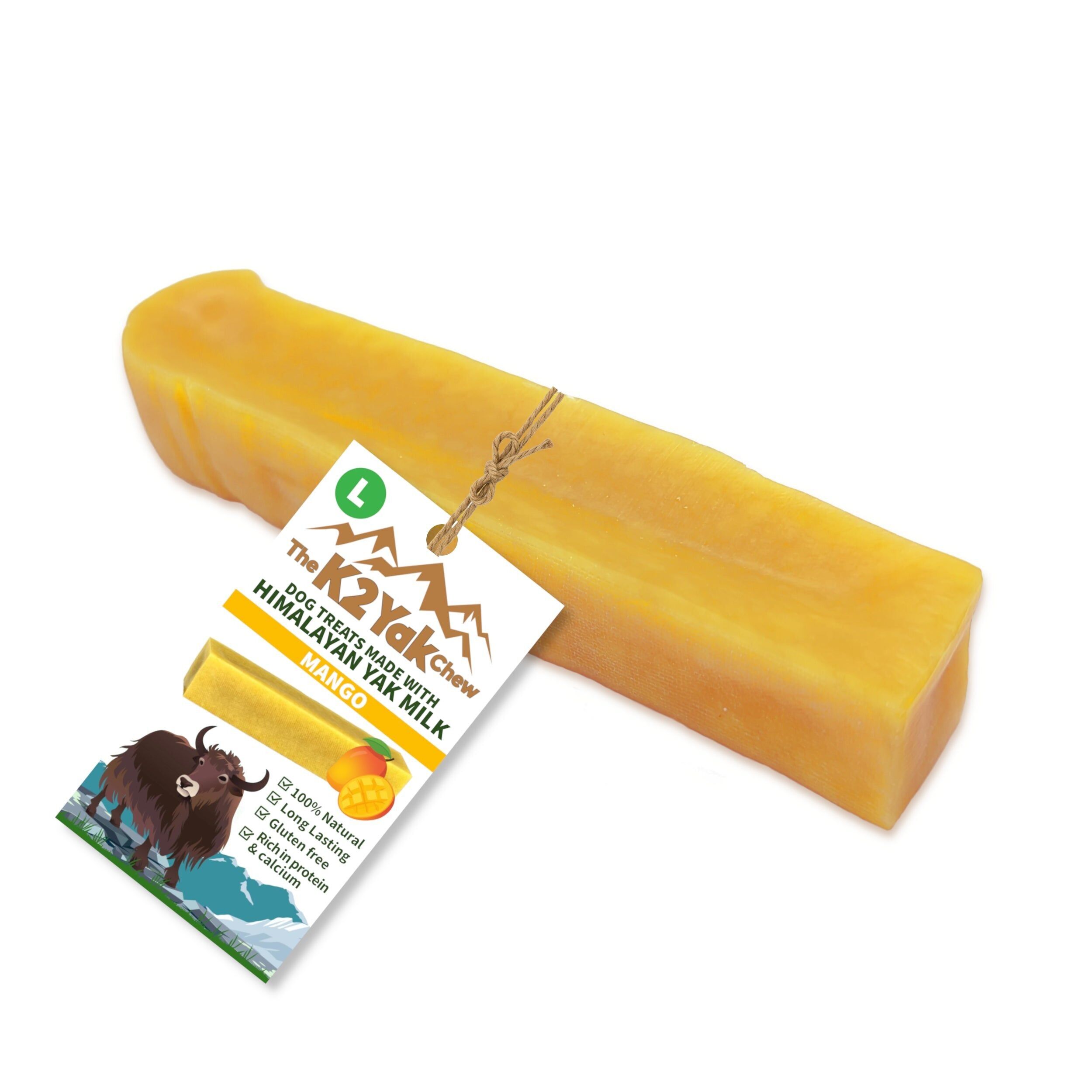 Friandises pour chiens K2 Yak Chews, saveur mangue, grand format 100-120 g
