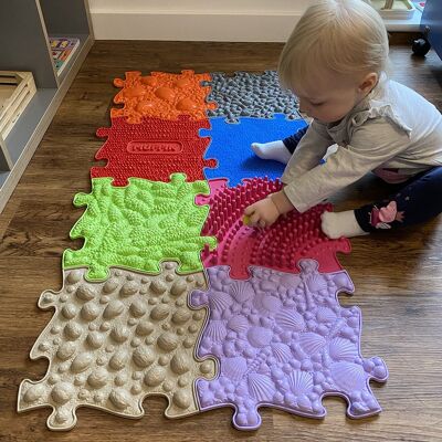 Alfombras de juego, bebé, niños, juguete sensorial - Muffik Red Set