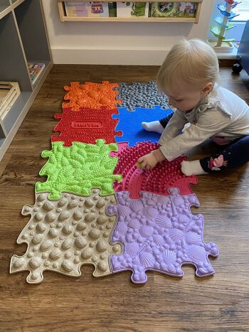 Tapis de jeu, bébé, enfant, jouet sensoriel - Muffik Red Set